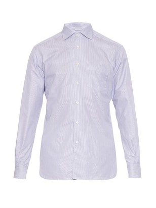 Ermenegildo Zegna Needle-stripe cotton and silk-blend shirt