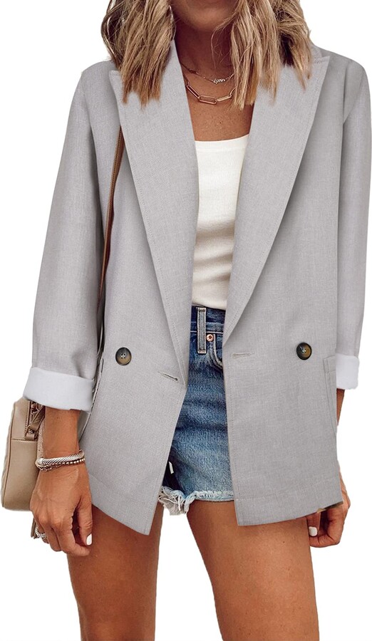 Grey Check Blazer | Shop the world's largest collection of fashion 