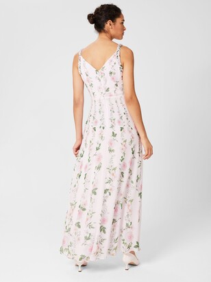 Hobbs London Catherine Floral Silk Maxi Dress, Pale Pink/Multi