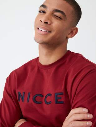 Nicce Proton Oversized Long Sleeve T-Shirt - Red
