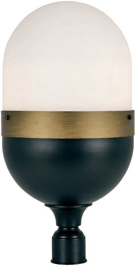 Crystorama 3-Light Capsule Outdoor Lantern Post