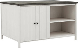 Benjara Begr Kitchen Island with Solid + Manufactured Wood Top