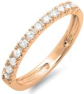 Thumbnail for your product : DazzlingRock Collection 0.40 Carat (ctw) 14K White Gold Round Diamond Anniversary Wedding Ring Stackable Band (Size 9.5)