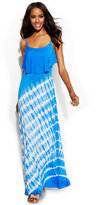 Thumbnail for your product : INC International Concepts Petite Ruffled Tie-Dye Maxi Dress