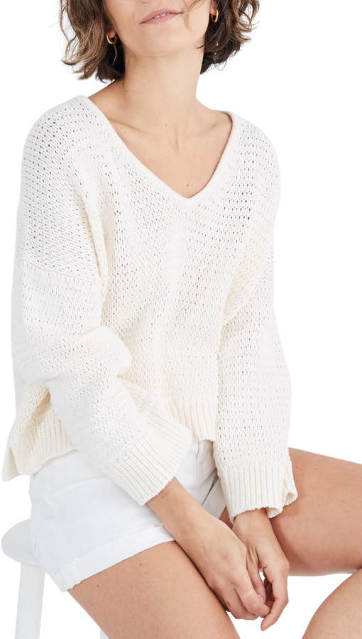 madewell tangerine sweater