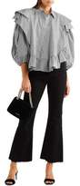 Thumbnail for your product : Preen by Thornton Bregazzi Sinead Ruffled Striped Cotton-poplin Blouse