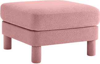 George Oliver Pink Modern With Boucle Fabric Elegantly Curved  Cylindrical Legs Build Comfortable Padding And Coil For Relaxing Alone Design Base Soft Breatha