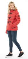 Thumbnail for your product : Brave Soul Womens Wizard Fur Trim Toggle Puffer Jacket Red