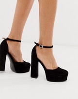 Thumbnail for your product : Steve Madden paltform block heel in black