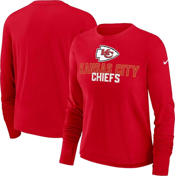 Nike Women's Red Kansas City Chiefs High Hip Performance Long Sleeve T-shirt  - ShopStyle Activewear Tops