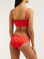 Thumbnail for your product : Ganni Rosedale Polka-dot Bandeau Bikini - Red Print