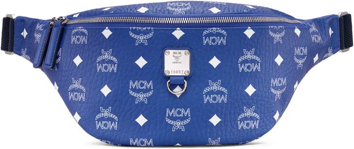 mcm fanny pack blue