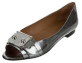 Thumbnail for your product : Hermes Metallic Buckle Flats