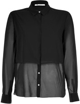 Thumbnail for your product : Alexander Wang T by Stretch Silk Frayed Shirt Gr. 34