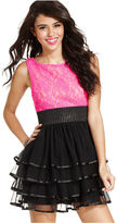 Thumbnail for your product : Roberta Juniors Dress, Sleeveless Lace Tiered Studded