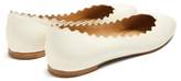 Thumbnail for your product : Chloé Chloé Chloe - Lauren Scallop Edge Leather Flats - Womens - White