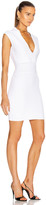 Thumbnail for your product : Balmain Sleeveless V-Neck Pleated Knit Dress in White | FWRD