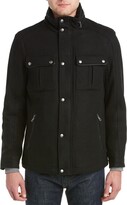 Thumbnail for your product : Cole Haan Wool Melton Stand Collar Jacket With Patch Pockets Black XL