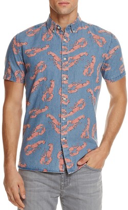 Barney Cools Lobster Chambray Slim Fit Button-Down Shirt
