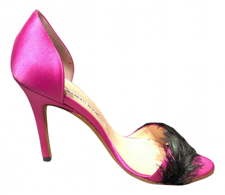 Manolo Blahnik pink Cloth Sandals