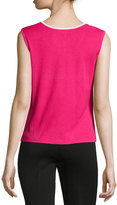 Thumbnail for your product : Ming Wang Contrast-Trim Scoop-Neck Tank, Peony/White