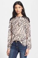 Thumbnail for your product : Haute Hippie Embellished Shoulder Silk Georgette Blouse