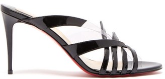 Christian Louboutin Decidela Plexi-trim Patent-leather Mules - Womens - Black Christian Louboutin Decidela Plexi-trim Patent-leather Mules - Womens - Black