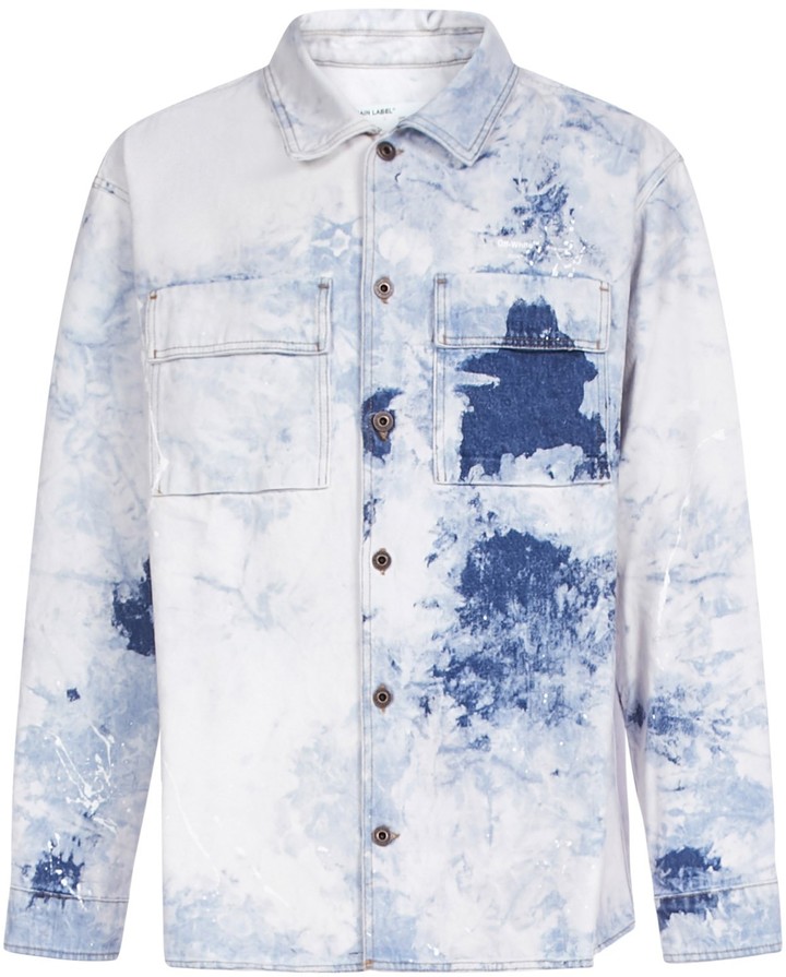 Off-White Distressed Denim Shirt - ShopStyle