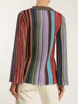 Thumbnail for your product : Missoni Vertical Stripe V Neck Long Sleeve Top - Womens - Multi