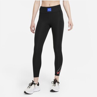 Nike One Mid Rise 7/8 Women's Tennis Tights - Court Blue/White