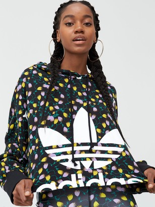 adidas All Over Print Cropped Hoodie Multi - ShopStyle