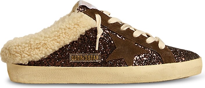 Golden Goose Women's Super-Star Glitter Shearling Mule Sneakers