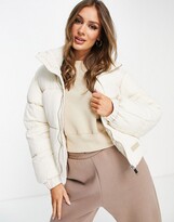Thumbnail for your product : Sixth June oversized cropped puffer jacket in off white