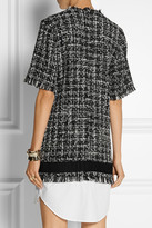 Thumbnail for your product : MSGM Poplin-hem bouclé-tweed dress
