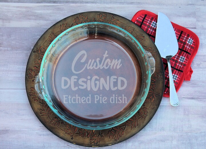 Etsy Engraved Glass Pie Plate Customized Designed Just For You Deep Dish Pan Personalized Baking Pan