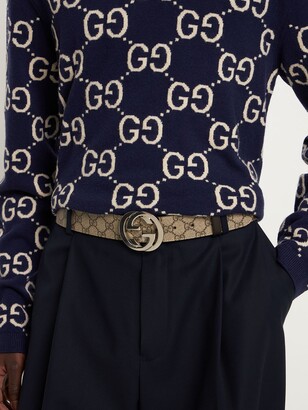 Gucci 4cm Gg Supreme Logo Coated Canvas Belt