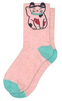 Next Womens Oliver Bonas Pink Lucky Cat Sock