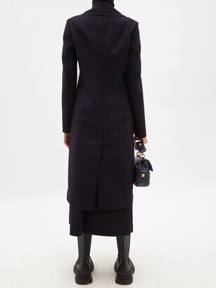 Valentino Double-breasted Felted Wool-blend Coat - Navy