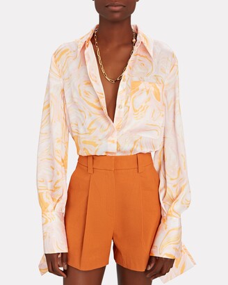 Acler Coleman Marble Satin Blouse