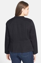 Thumbnail for your product : Sejour 'Megan' Front Zip Stretch Cotton Jacket (Plus Size)
