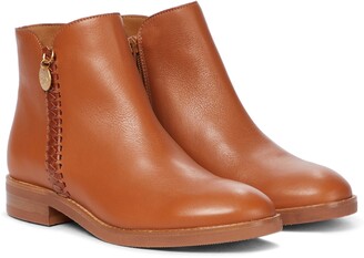 See by Chloe Whipstitched leather ankle boots