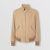 Thumbnail for your product : Burberry Icon Stripe Detail Cotton Gabardine Harrington Jacket