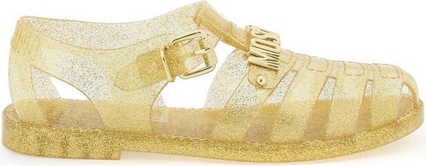 moschino logo jelly sandals
