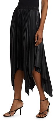 Givenchy Asymmetric Pleated Faux-Leather Skirt