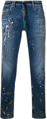 Off-White splatter print stonewashed jeans