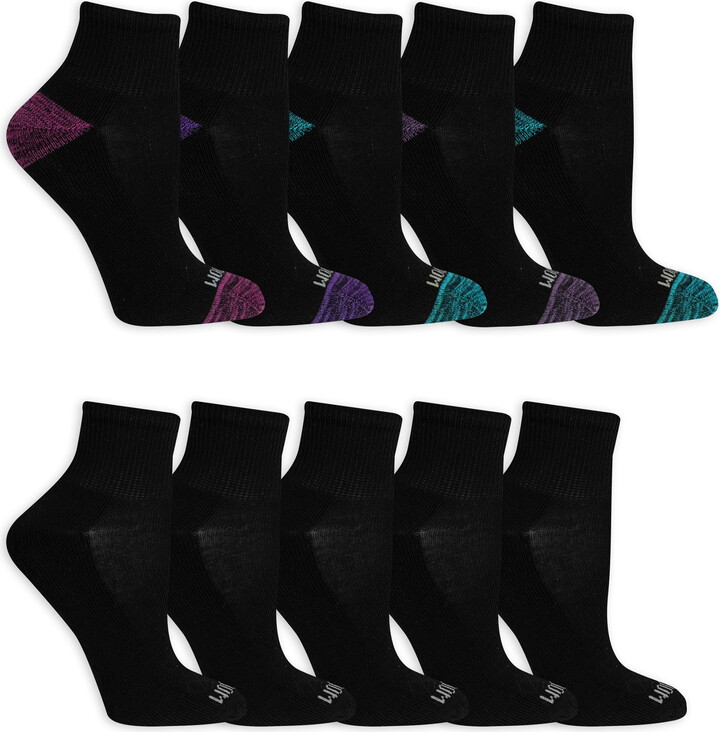 Fruit of the Loom Cushion Ankle Socks for Women, Sizes 8-12 (10-Pack)