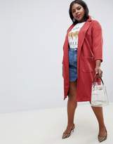 Thumbnail for your product : New Look Plus Curve textured duster coat in orange