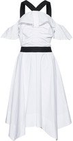 Thumbnail for your product : Derek Lam 10 Crosby Cold-shoulder Ruffled Cotton-poplin Dress