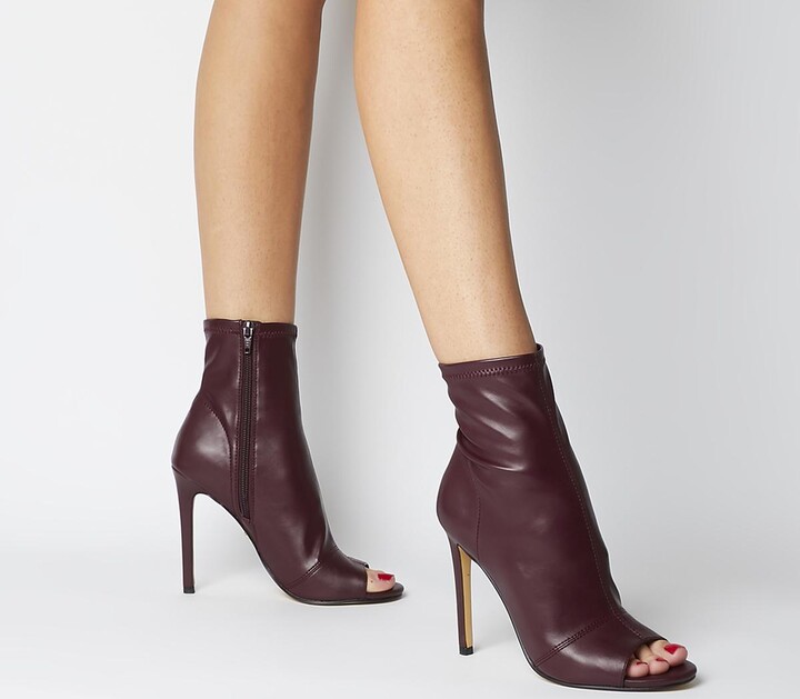 peep toe stretch booties