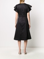 Thumbnail for your product : Veronica Beard Pleated Ruffled Sleeve Midi Dress